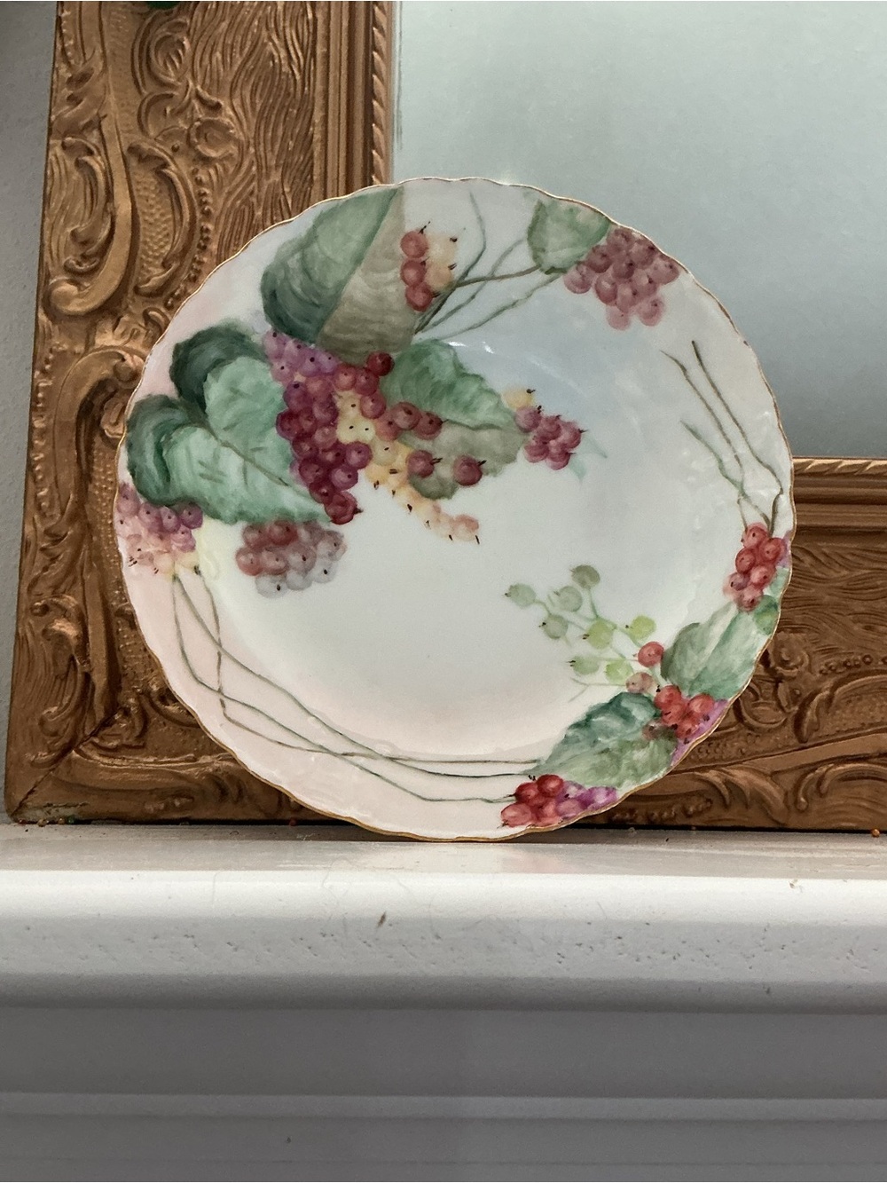 Antique H & C France Limoges Fruit Bowls Scalloped Gold Rim Set Of 3